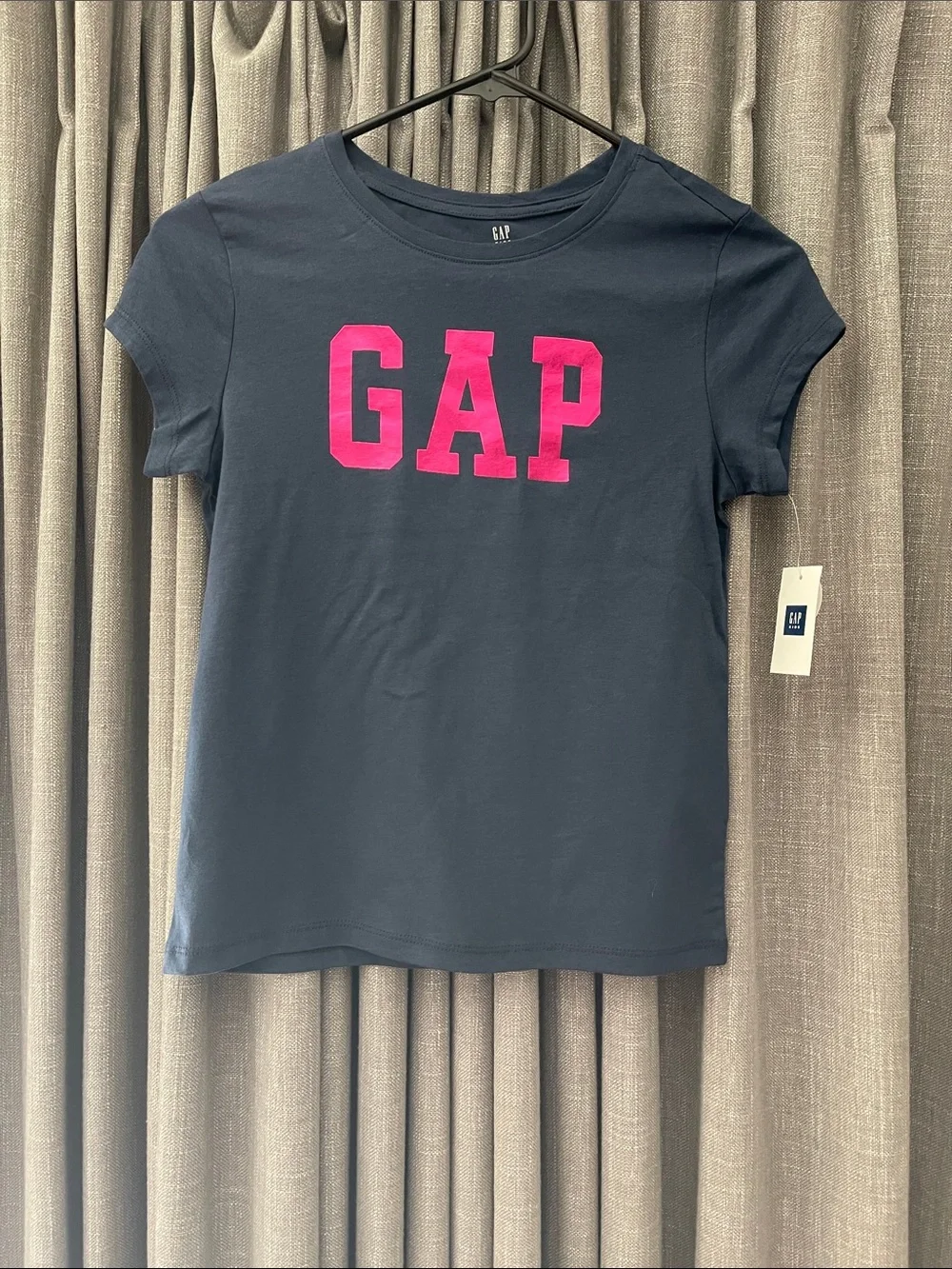 GAP Navy Tee with Bright Pink Logo